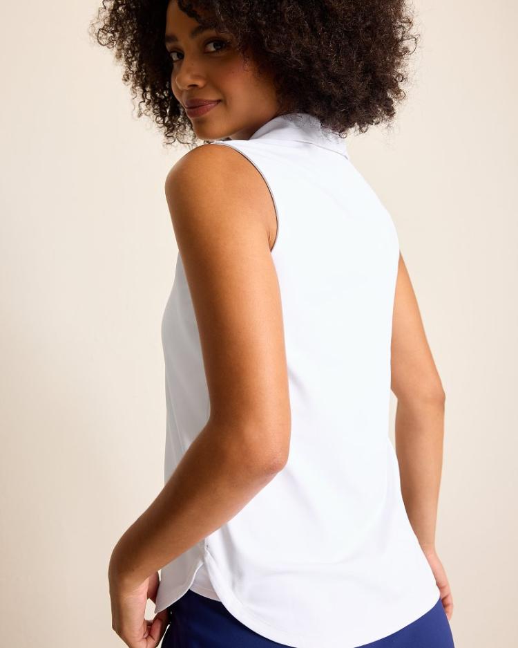 Women Tops &amp; Shirts | Tommy Bahama Aubrey Piped IslandZone® Polo White