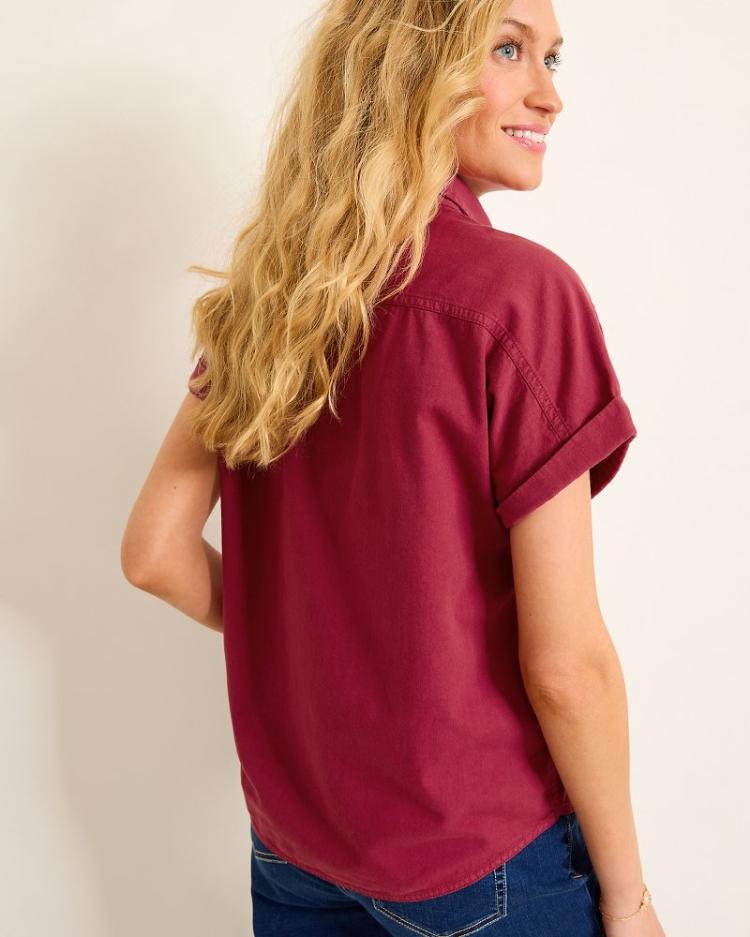 Women Tops &amp; Shirts | Tommy Bahama Coastal Twill Shirt Rhumba