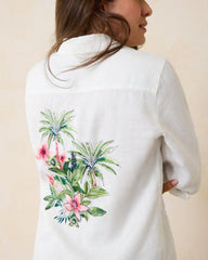 Women Tops &amp; Shirts | Tommy Bahama Coastalina Coastal Palms Linen Shirt White