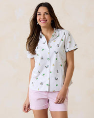 Women Tops &amp; Shirts | Tommy Bahama Disney Nova Wave Beach Cruiser Camp Shirt White