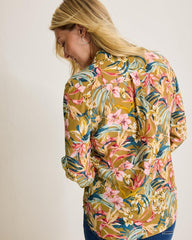 Women Tops &amp; Shirts | Tommy Bahama Flora Amora Long-Sleeve Silk Shirt Greek Olive