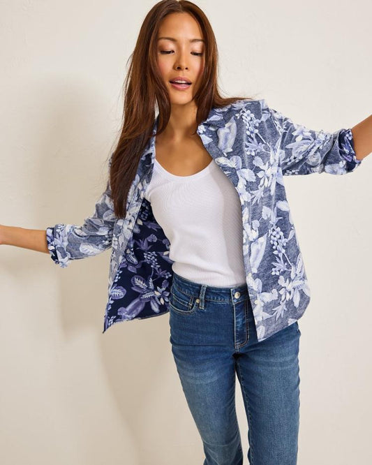 Women Tops &amp; Shirts | Tommy Bahama Hightide Flora Cord Shirt Coastline