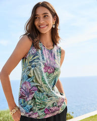 Women Tops &amp; Shirts | Tommy Bahama Jungle Jewels Sequin Shell Top Black