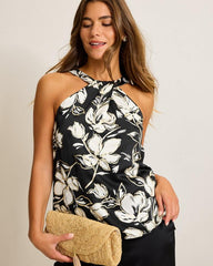 Women Tops &amp; Shirts | Tommy Bahama Noche Mar Satin Halter Top Black