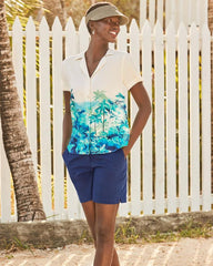 Women Tops &amp; Shirts | Tommy Bahama Oceanside Views Talulla Silk Camp Shirt Coconut