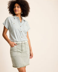 Women Tops &amp; Shirts | Tommy Bahama Seaway Stripe Coastal Twill Shirt Seacoast Wash