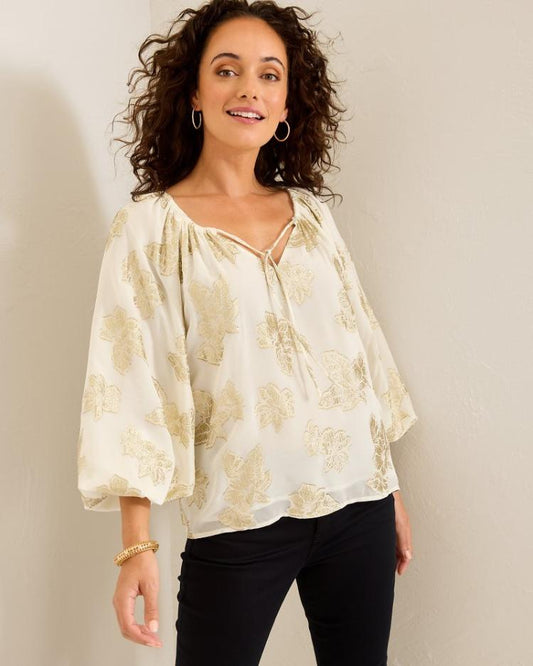 Women Tops &amp; Shirts | Tommy Bahama Shimmering Shores Peasant Top Coconut