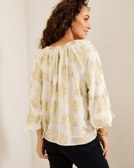 Women Tops &amp; Shirts | Tommy Bahama Shimmering Shores Peasant Top Coconut
