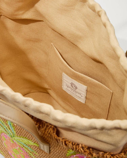 Women/Beach &amp; Home Handbags &amp; Clutches | Tommy Bahama Flamingo Pineapple Straw Tote Natural Pink