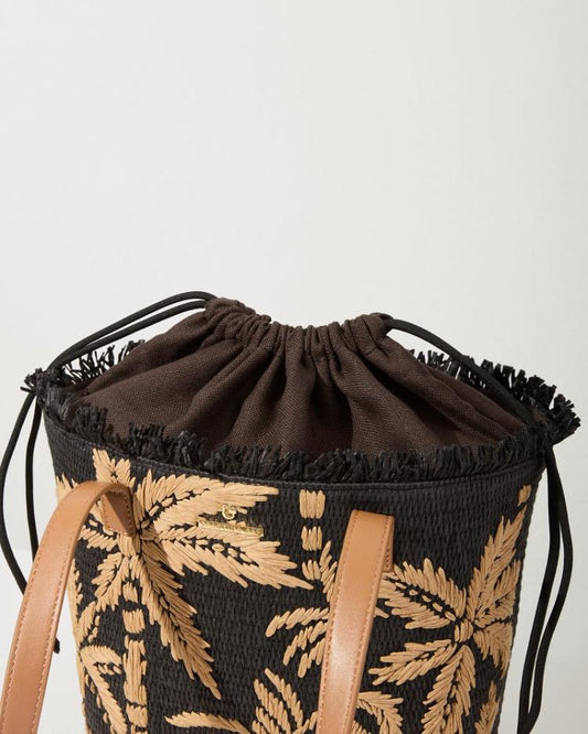 Women/Beach &amp; Home Handbags &amp; Clutches | Tommy Bahama Raffia Palms Small Tote Black Multi