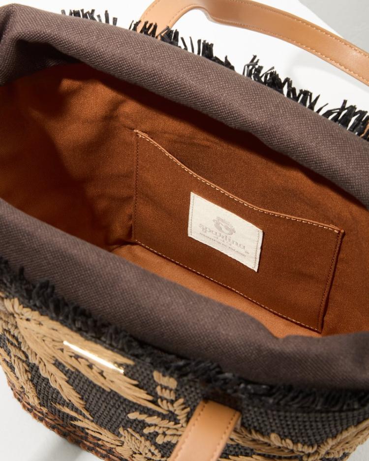 Women/Beach &amp; Home Handbags &amp; Clutches | Tommy Bahama Raffia Palms Small Tote Black Multi