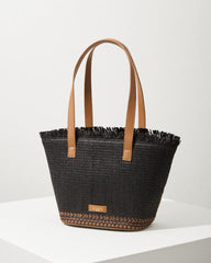 Women/Beach &amp; Home Handbags &amp; Clutches | Tommy Bahama Raffia Palms Small Tote Black Multi