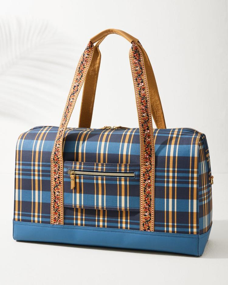 Women/Beach &amp; Home Luggage &amp; Travel | Tommy Bahama Kalalanta Duffel Bag Navy Plaid